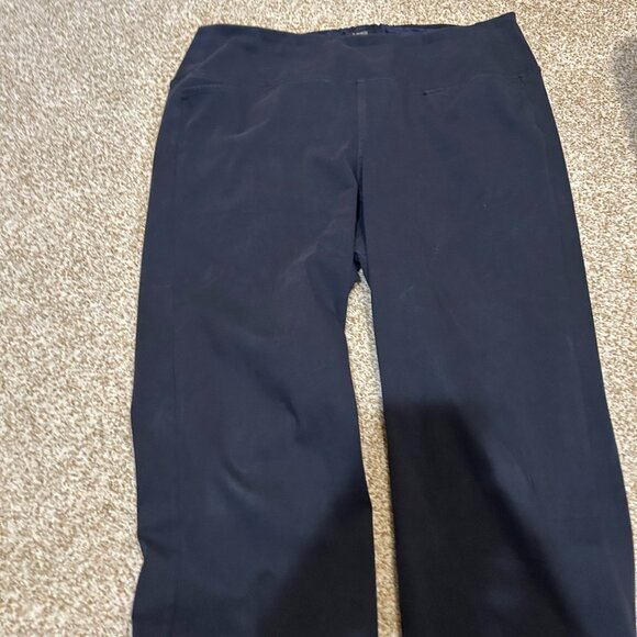 J Jill WE SMOOTH-FIT KNIT JEANS. Navy Blue. - Picture 1 of 4